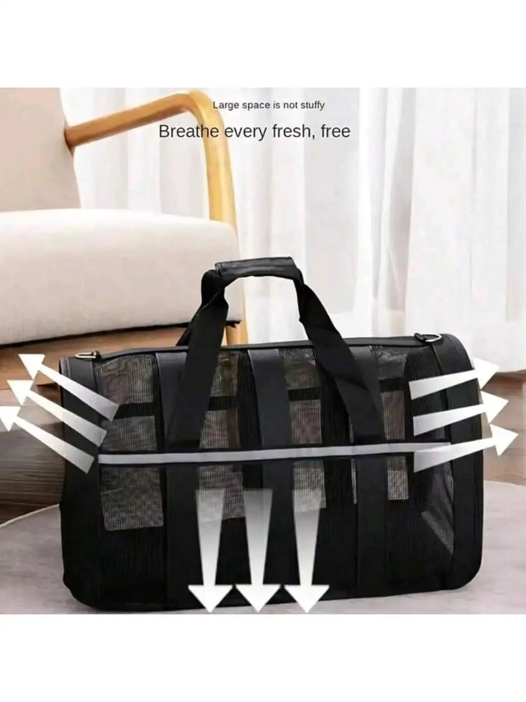 1Pc Cat and Dog Ventilated Pet Carrier Bag - Lightweight, Durable Nylon, Secure Zipper