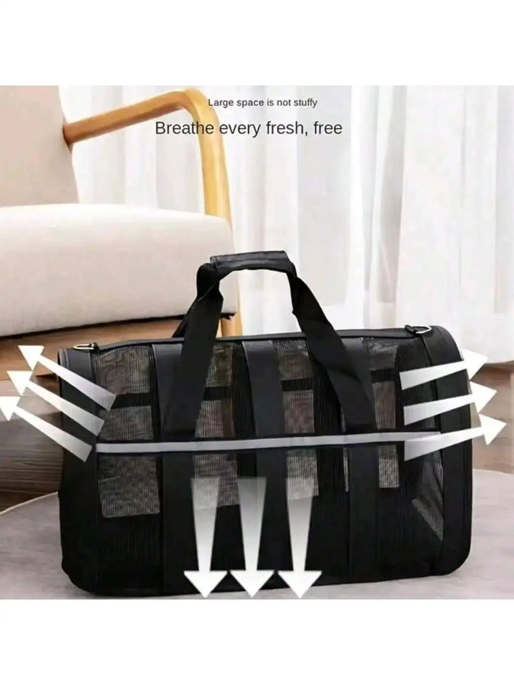 1Pc Cat and Dog Ventilated Pet Carrier Bag - Lightweight, Durable Nylon, Secure Zipper