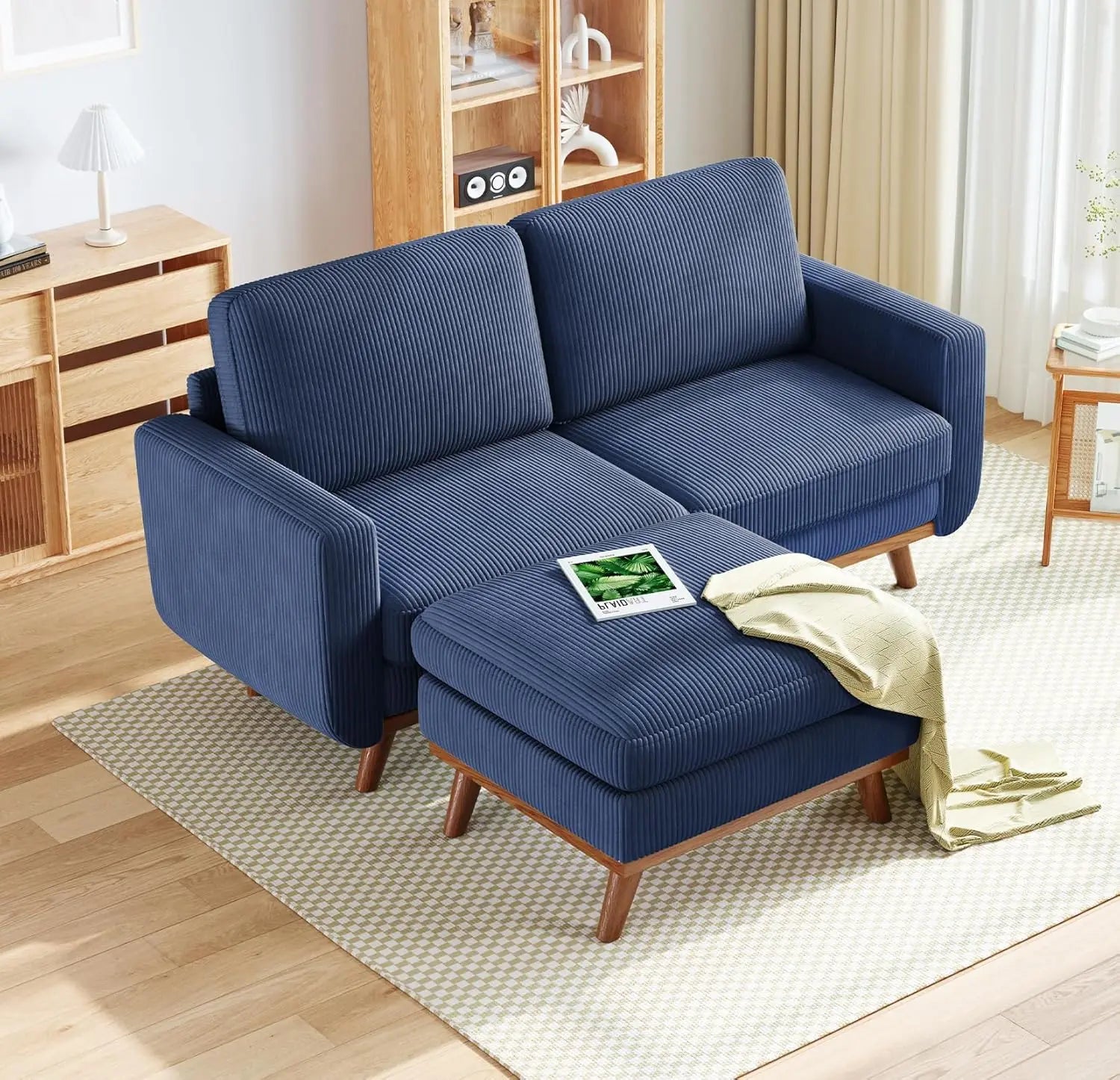 97" L-Shape Modular Sectional Sofa Corduroy 3-Seat, 2-seat & single Seat, Many colors