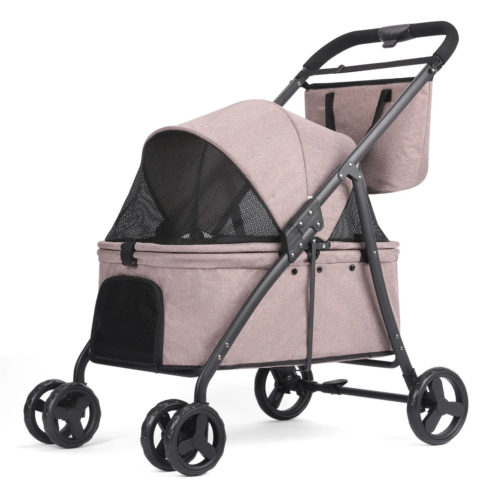 Foldable Dog Stroller Portable Buggy 4 Wheel Pet Stroller