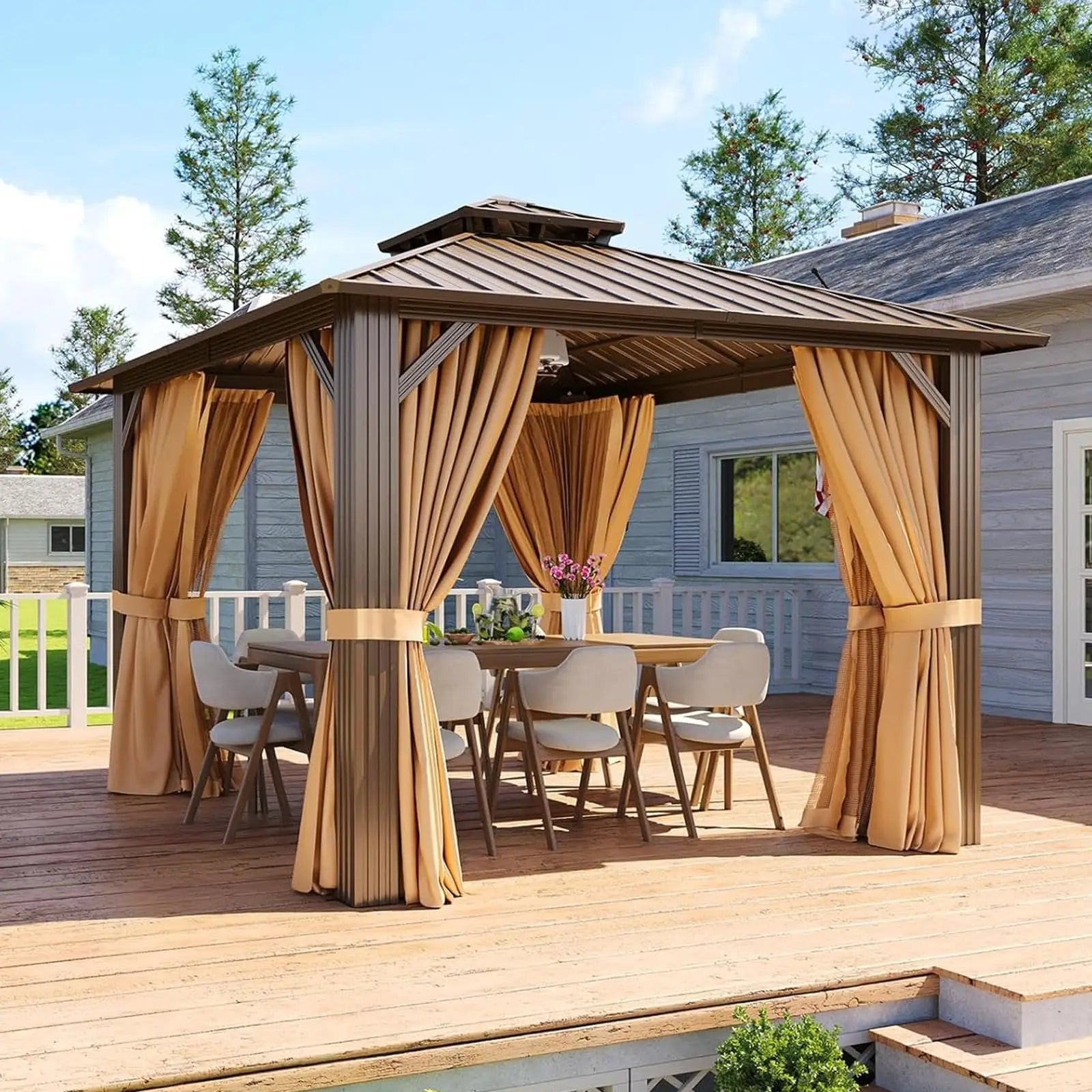 Aoxun 10x12 Gazebo Hardtop Gazebo