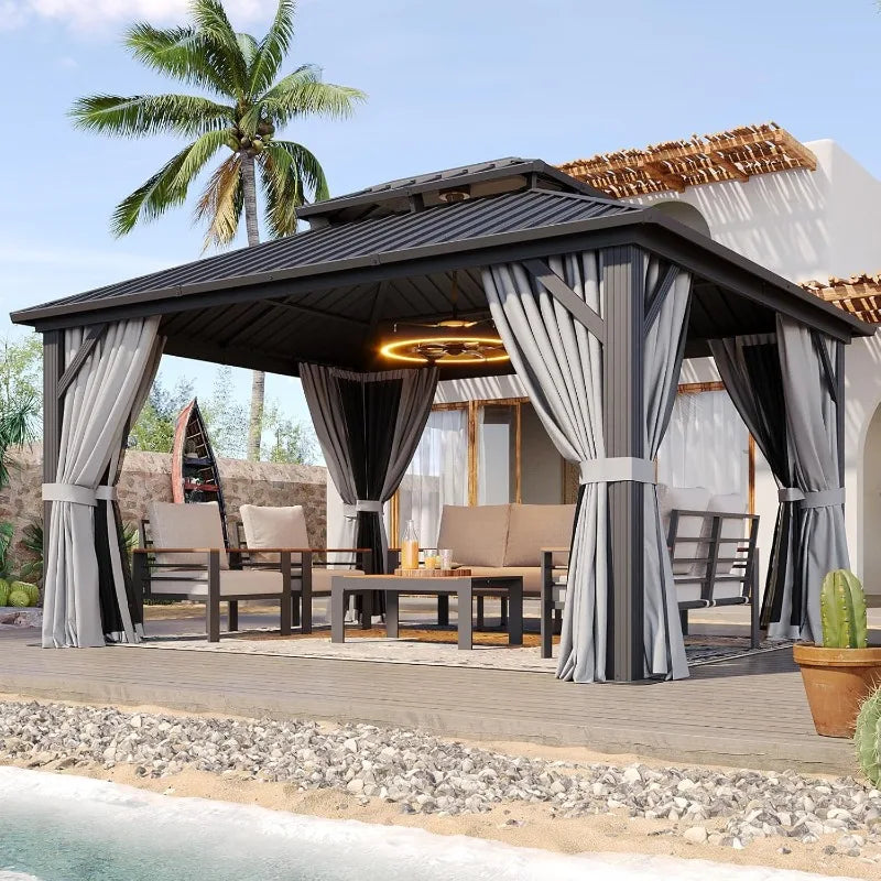 Aoxun 10x12 Gazebo Hardtop Gazebo