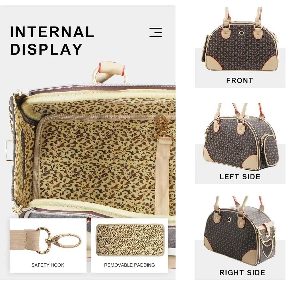 Fashion Dog/Cat Carrier PU Leather Handbag