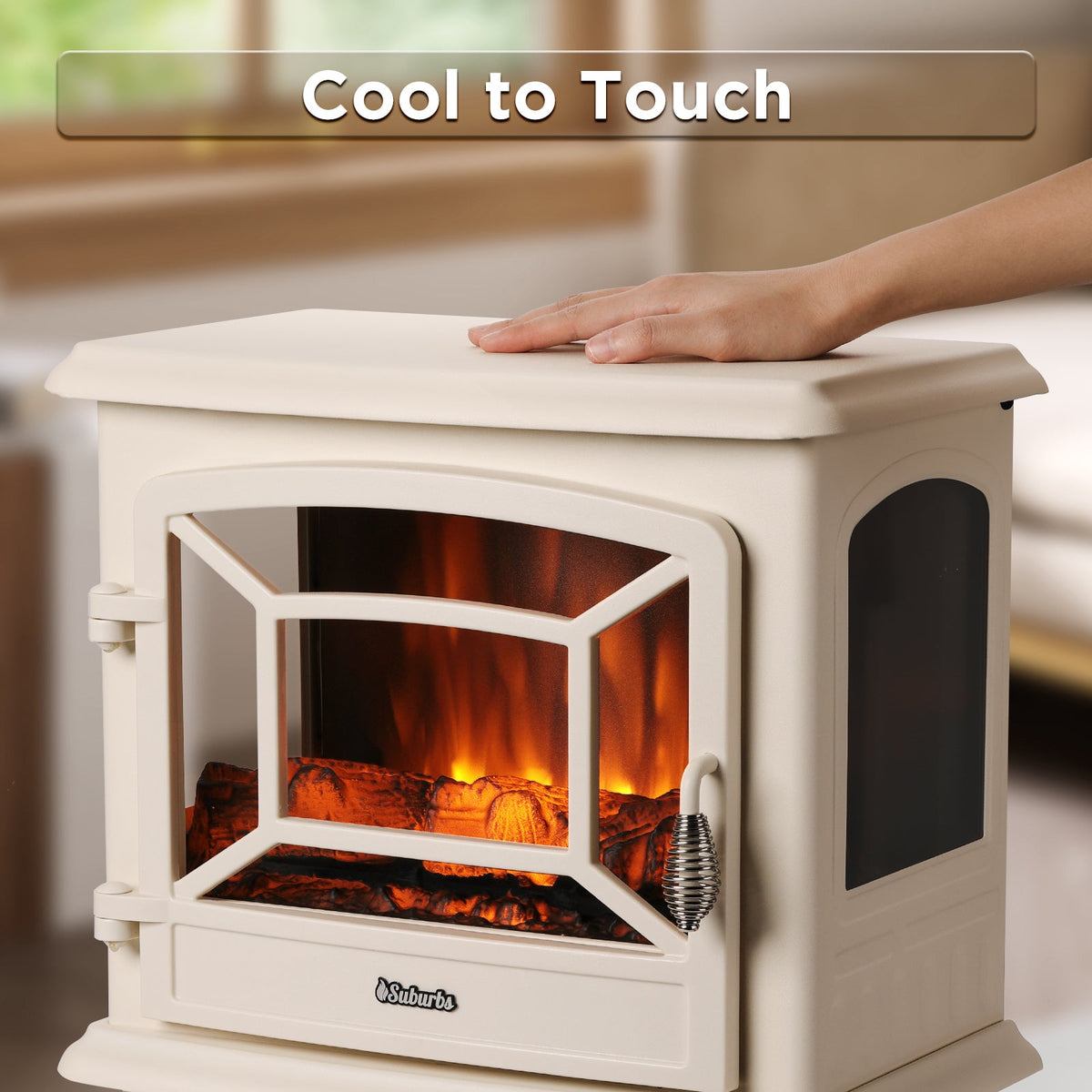 Suburbs TS20-SD Electric Fireplace Stove Heater with Sound