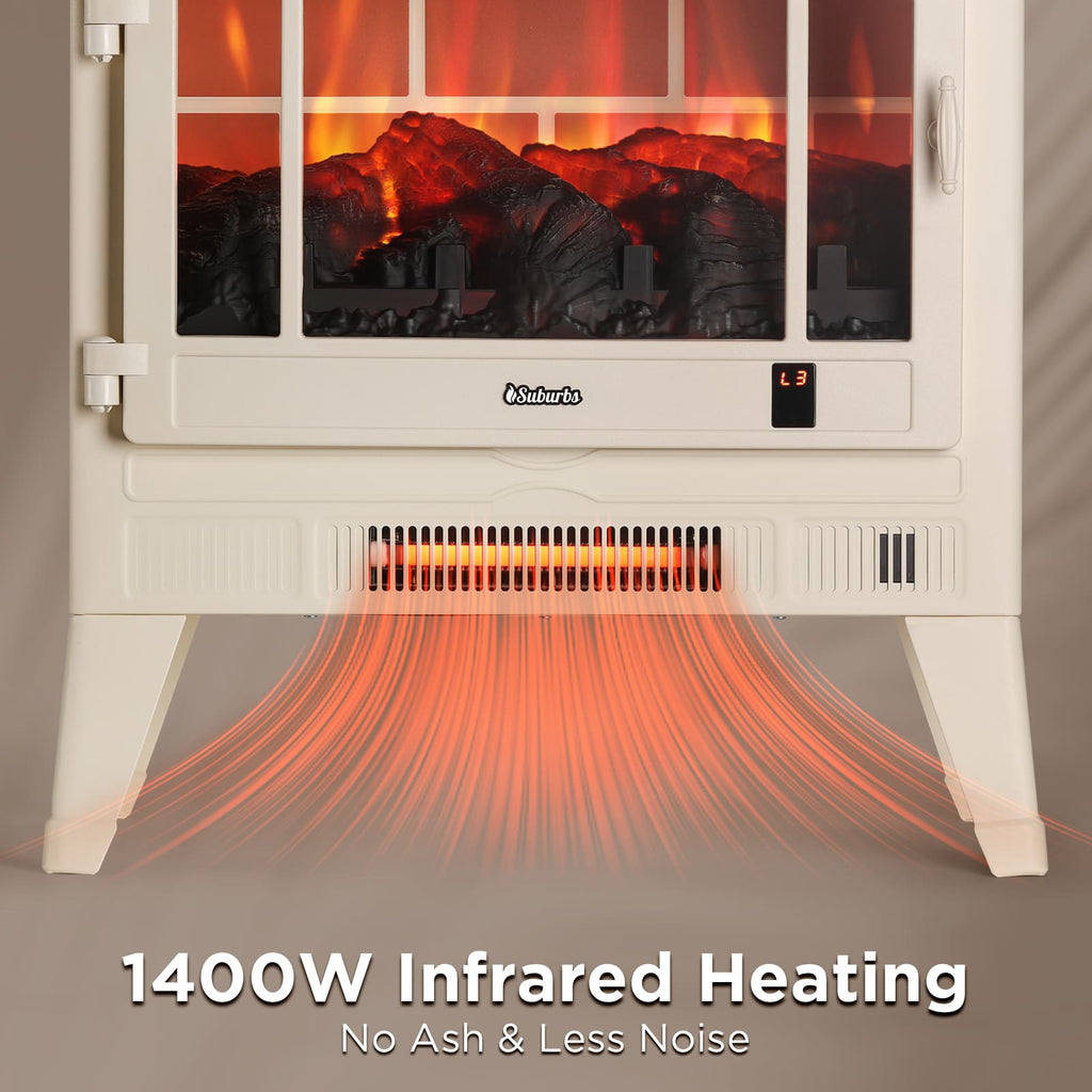 Suburbs TS25 Smart Electric Fireplace Stove Heater, WiFi Enabled