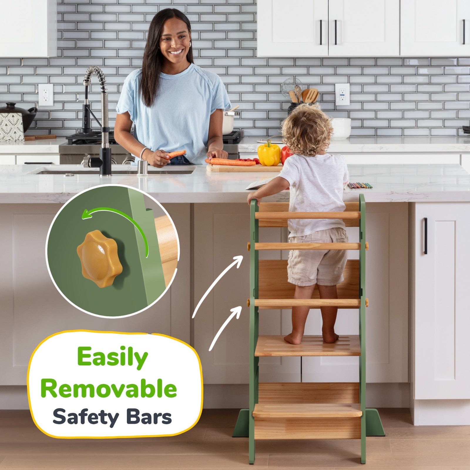 Montessori Toddler Tower - Adjustable Kitchen Stool Helper