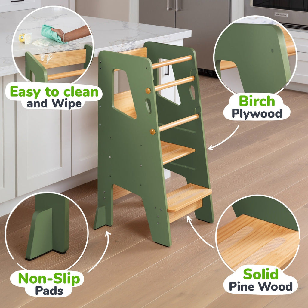 Montessori Toddler Tower - Adjustable Kitchen Stool Helper