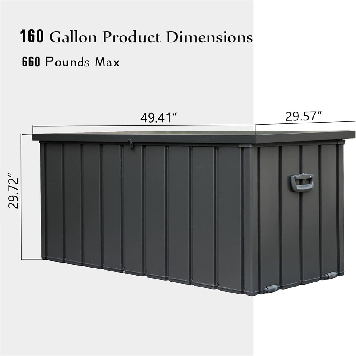 160 Gallon Outdoor Storage Deck Box Waterproof, Large Patio Storage Bin