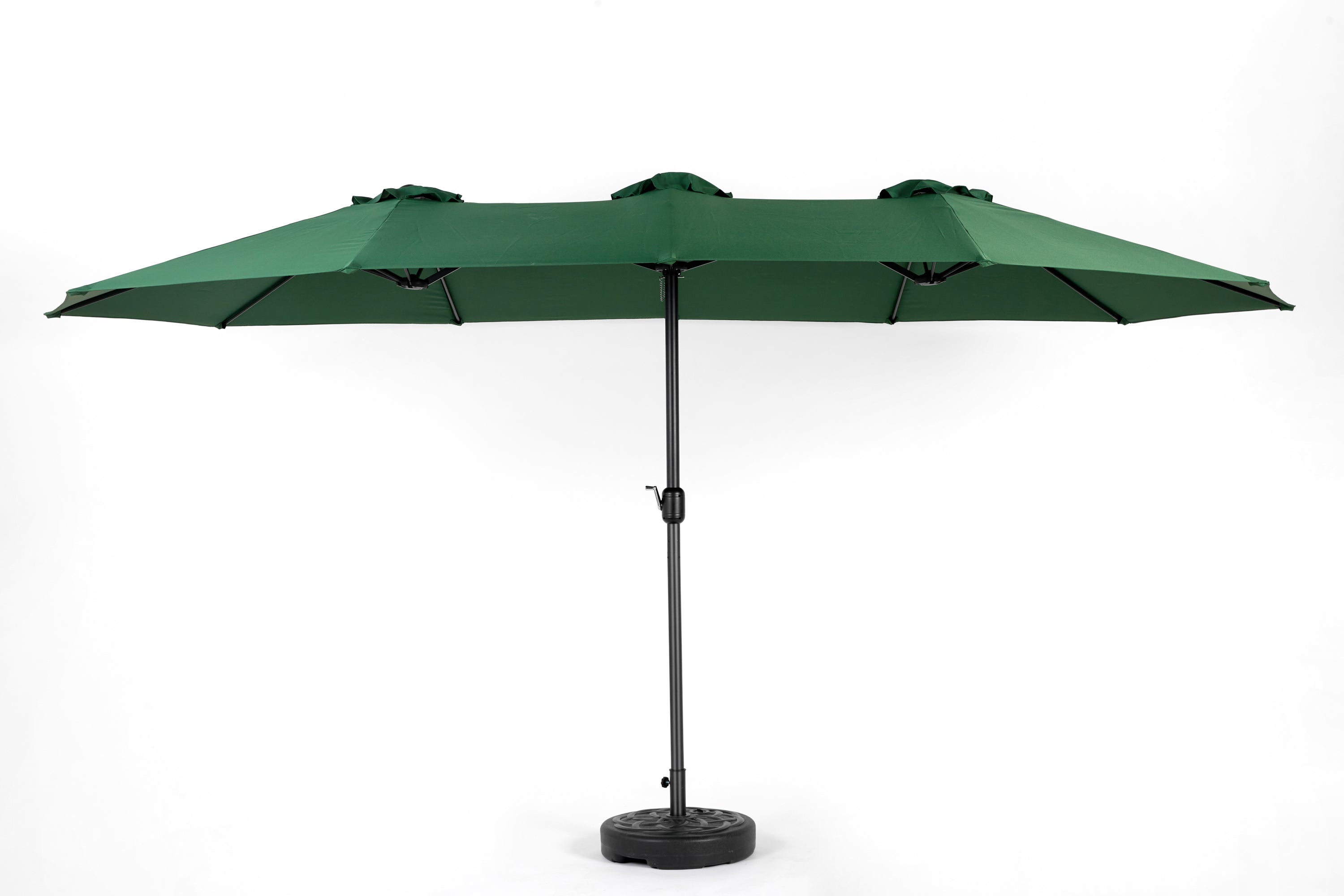 14.8 Ft Double Sided Outdoor Umbrella Rectangular Large with Crank (Dark Green)(No Base)