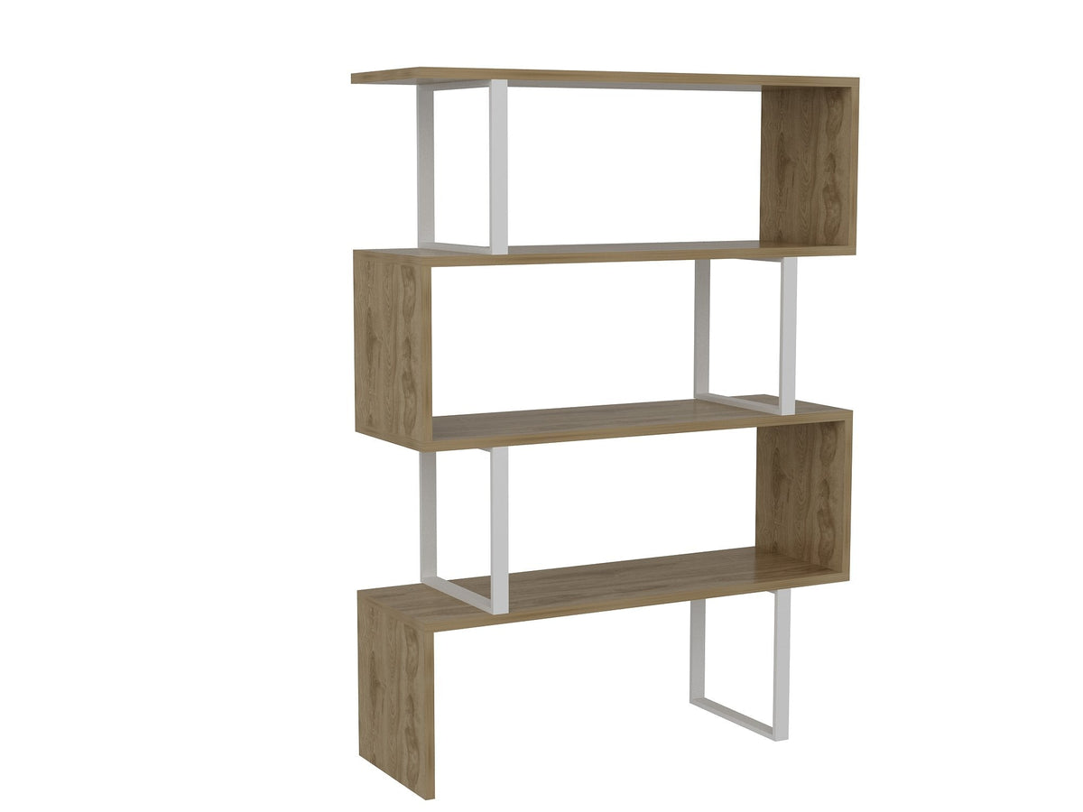 Adriana 49" Tall Metal Manufactured Wood Geometric Bookcase