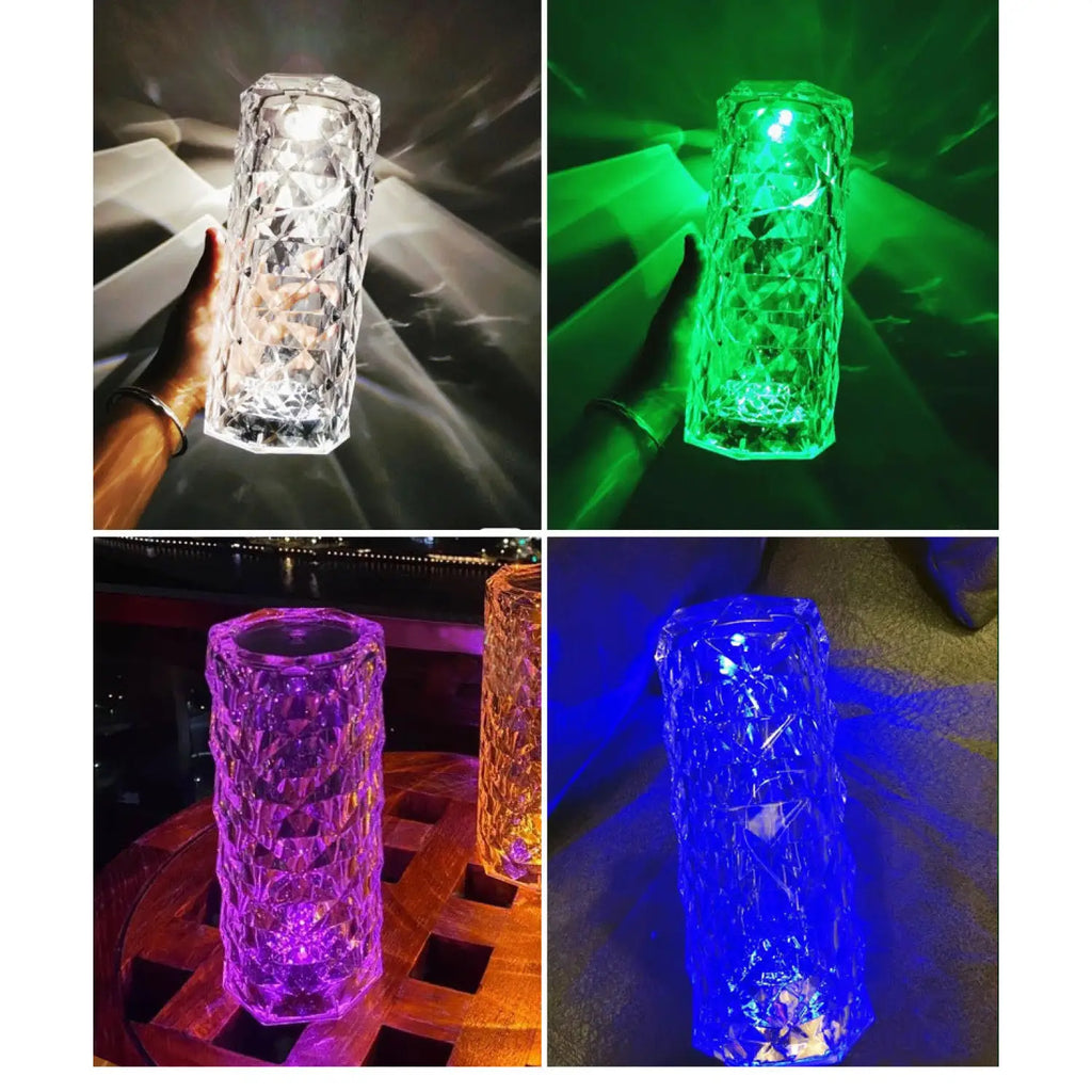 Elegant USB Table Lamp with 16-Color Crystal Lighting