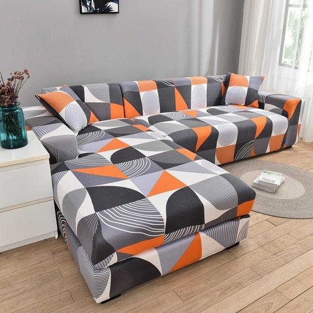 Geometric Sofa Cover Couch Cover Elastic Sofa Covers For Living Room Corner L Shaped Chaise Longue Armchair Sofa Slipcover Stretch Elastic L-Type Chaise Sofa Couch Furniture Protector For Living Room