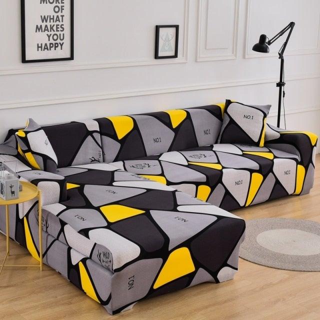 Geometric Sofa Cover Couch Cover Elastic Sofa Covers For Living Room Corner L Shaped Chaise Longue Armchair Sofa Slipcover Stretch Elastic L-Type Chaise Sofa Couch Furniture Protector For Living Room