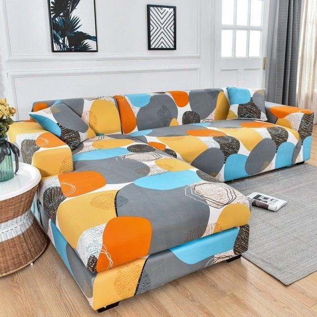 Geometric Sofa Cover Couch Cover Elastic Sofa Covers For Living Room Corner L Shaped Chaise Longue Armchair Sofa Slipcover Stretch Elastic L-Type Chaise Sofa Couch Furniture Protector For Living Room