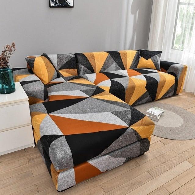 Geometric Sofa Cover Couch Cover Elastic Sofa Covers For Living Room Corner L Shaped Chaise Longue Armchair Sofa Slipcover Stretch Elastic L-Type Chaise Sofa Couch Furniture Protector For Living Room