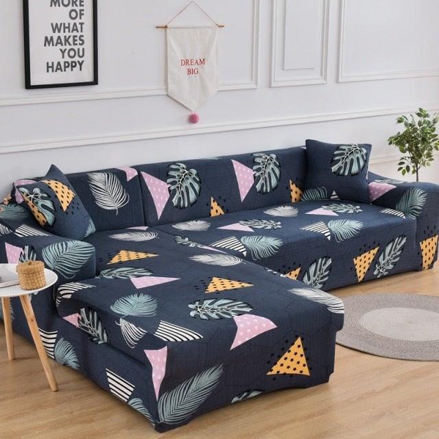 Geometric Sofa Cover Couch Cover Elastic Sofa Covers For Living Room Corner L Shaped Chaise Longue Armchair Sofa Slipcover Stretch Elastic L-Type Chaise Sofa Couch Furniture Protector For Living Room
