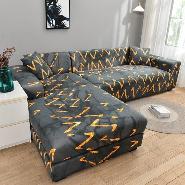 Geometric Sofa Cover Couch Cover Elastic Sofa Covers For Living Room Corner L Shaped Chaise Longue Armchair Sofa Slipcover Stretch Elastic L-Type Chaise Sofa Couch Furniture Protector For Living Room