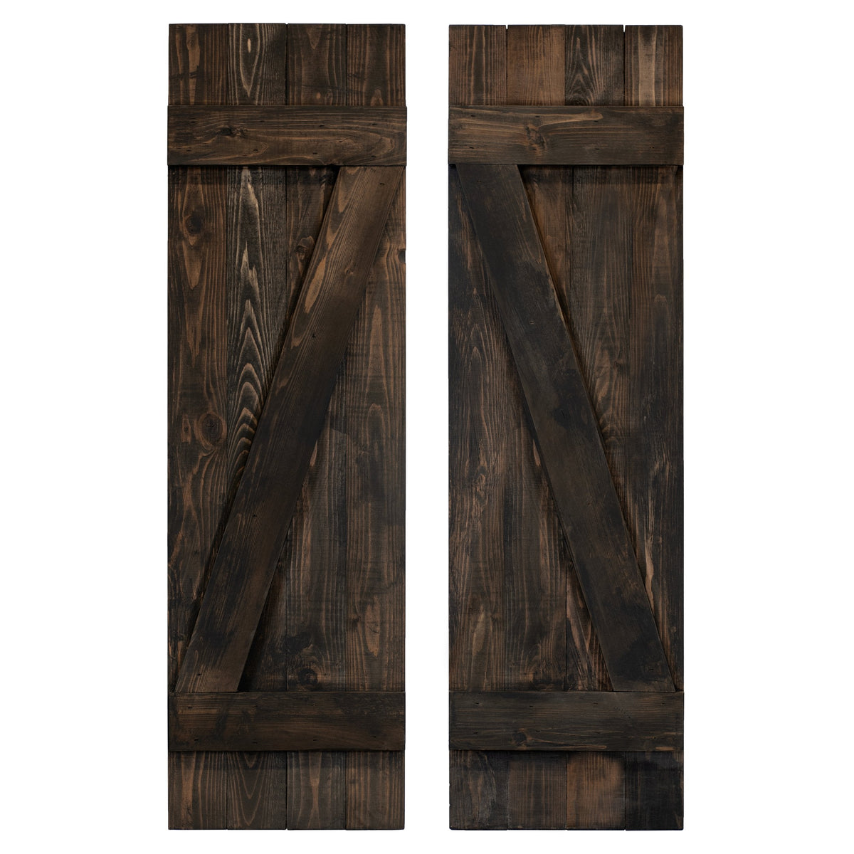 Z-Bar Exterior Wood Shutters - Cedar - Set of 2