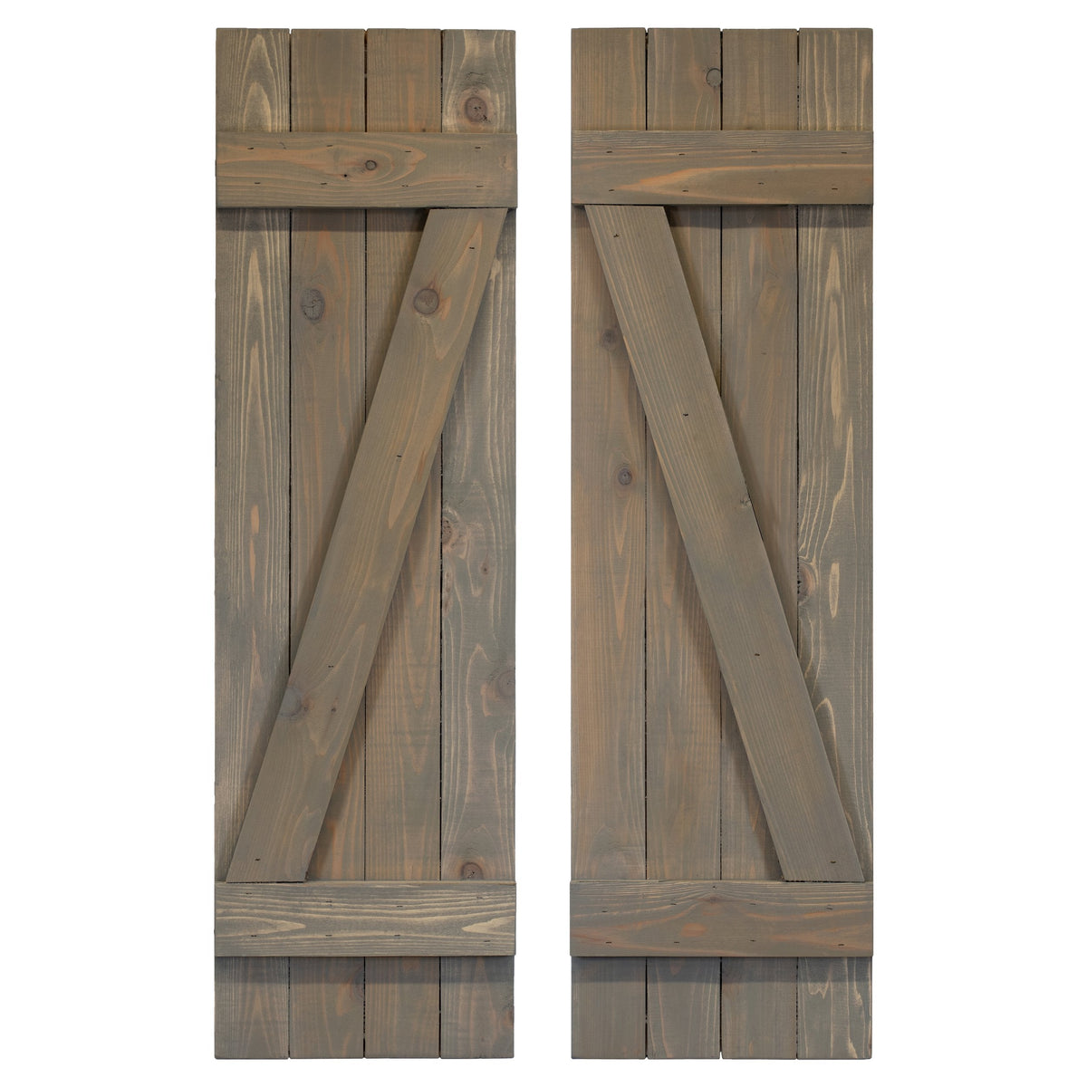 Z-Bar Exterior Wood Shutters - Cedar - Set of 2
