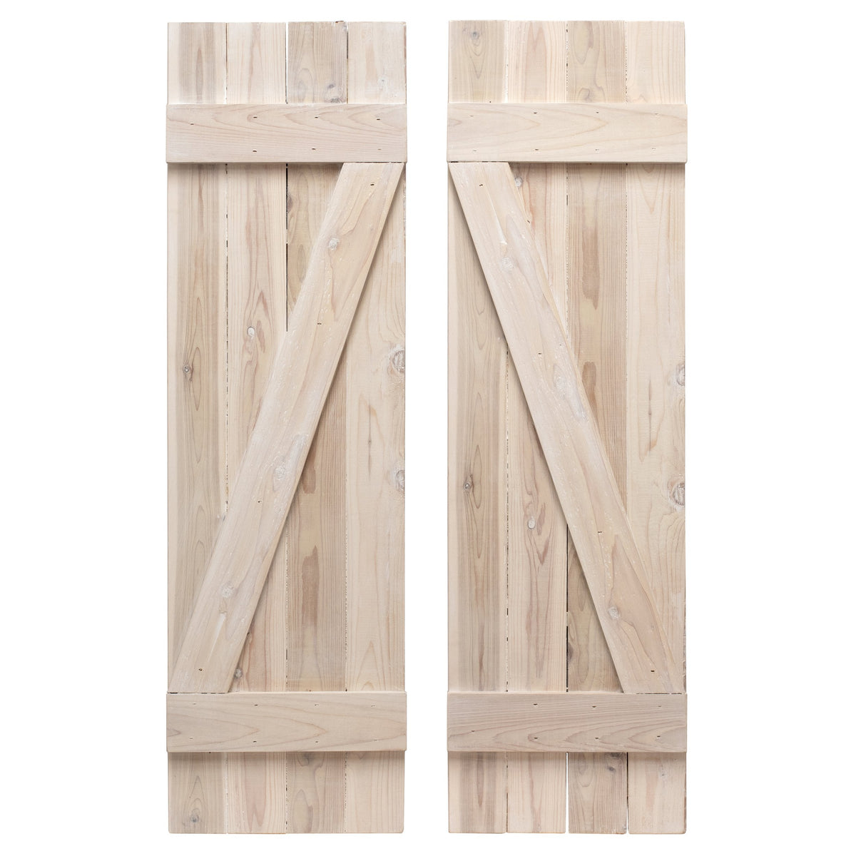 Z-Bar Exterior Wood Shutters - Cedar - Set of 2